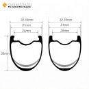 340g Ultralight 700C 35x31mm Wavy Carbon Tubeless Gravel / CX Rim